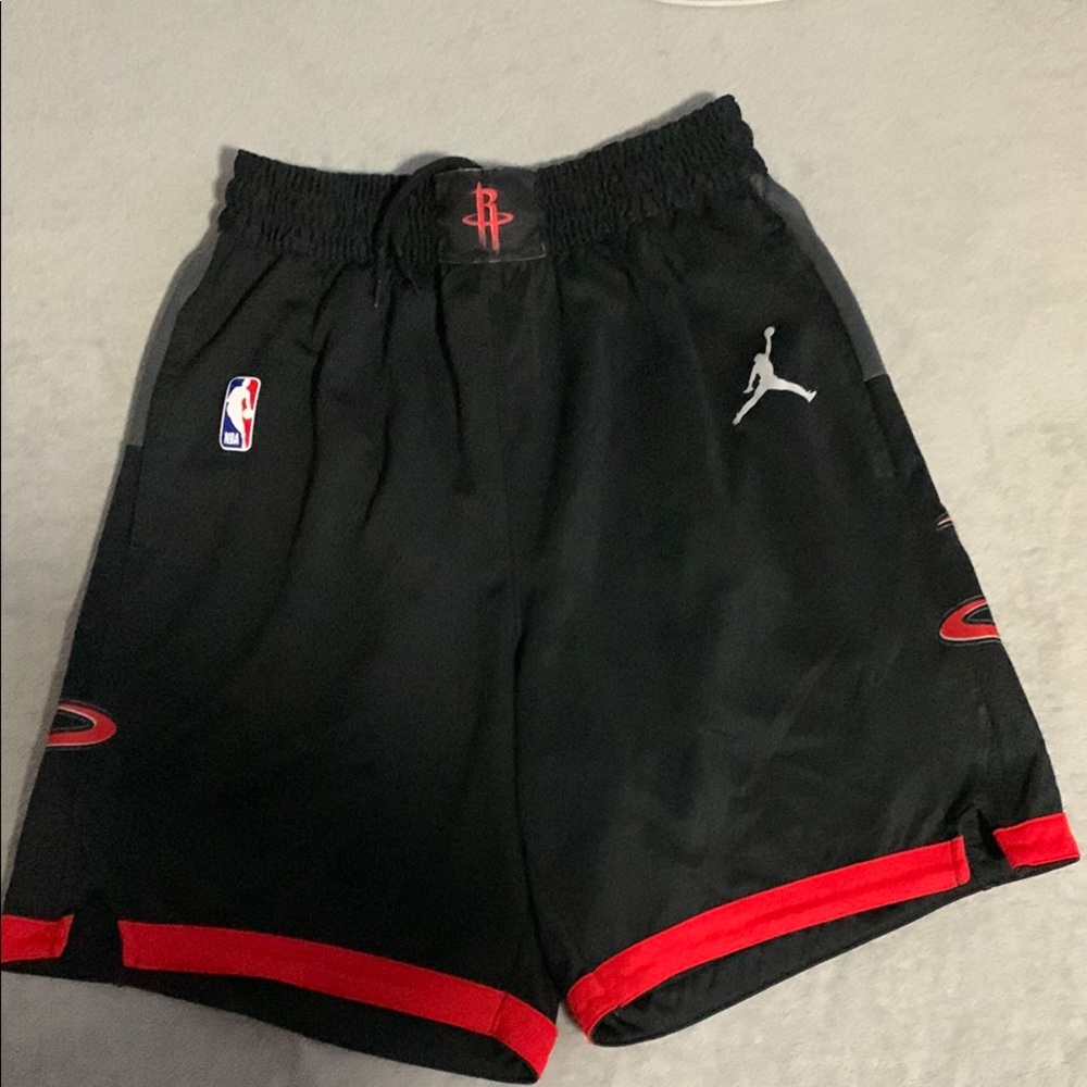 NBA Houston Rockets/Jordan Black/Red Athletic Shorts